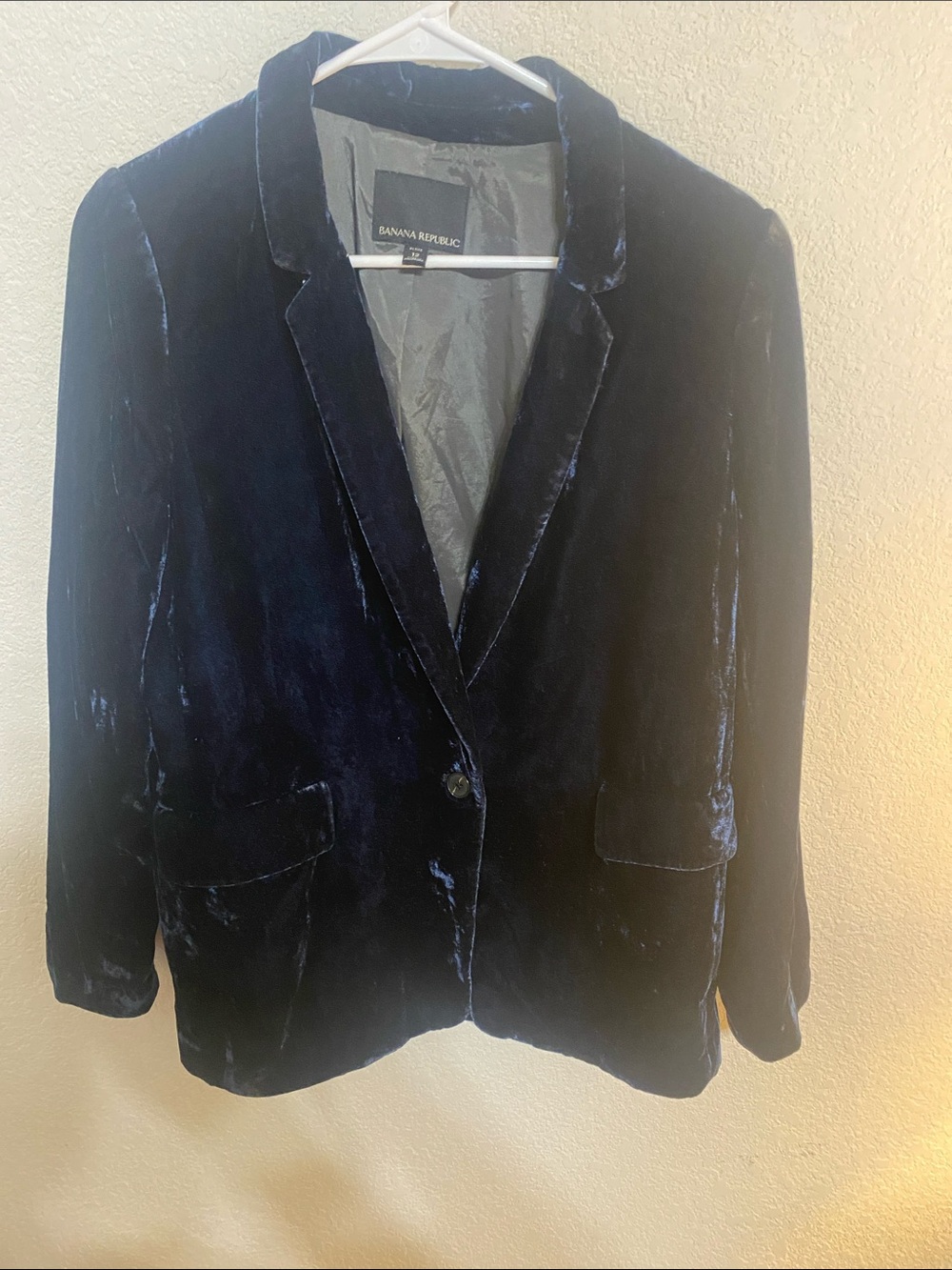 Banana Republic Velvet Blazer in Deep Navy